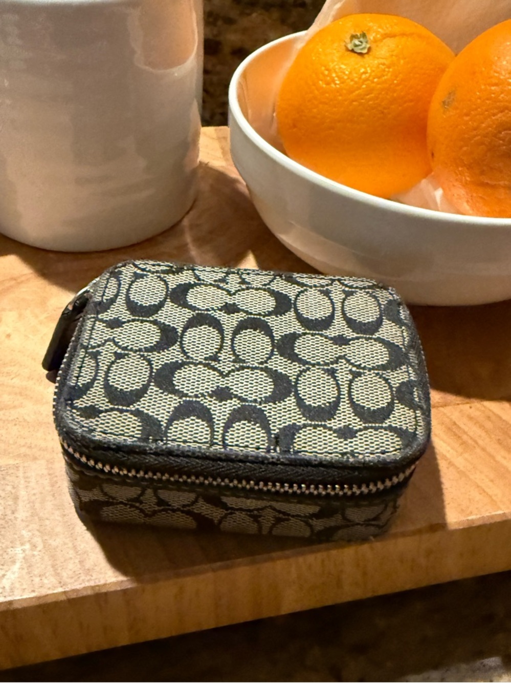 Coach khaki and brown signature C triple bottle pill case. - Picture 3 of 7